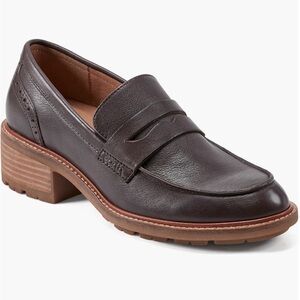 Earth Lindy Penny Brown Leather Loafers size 8.5